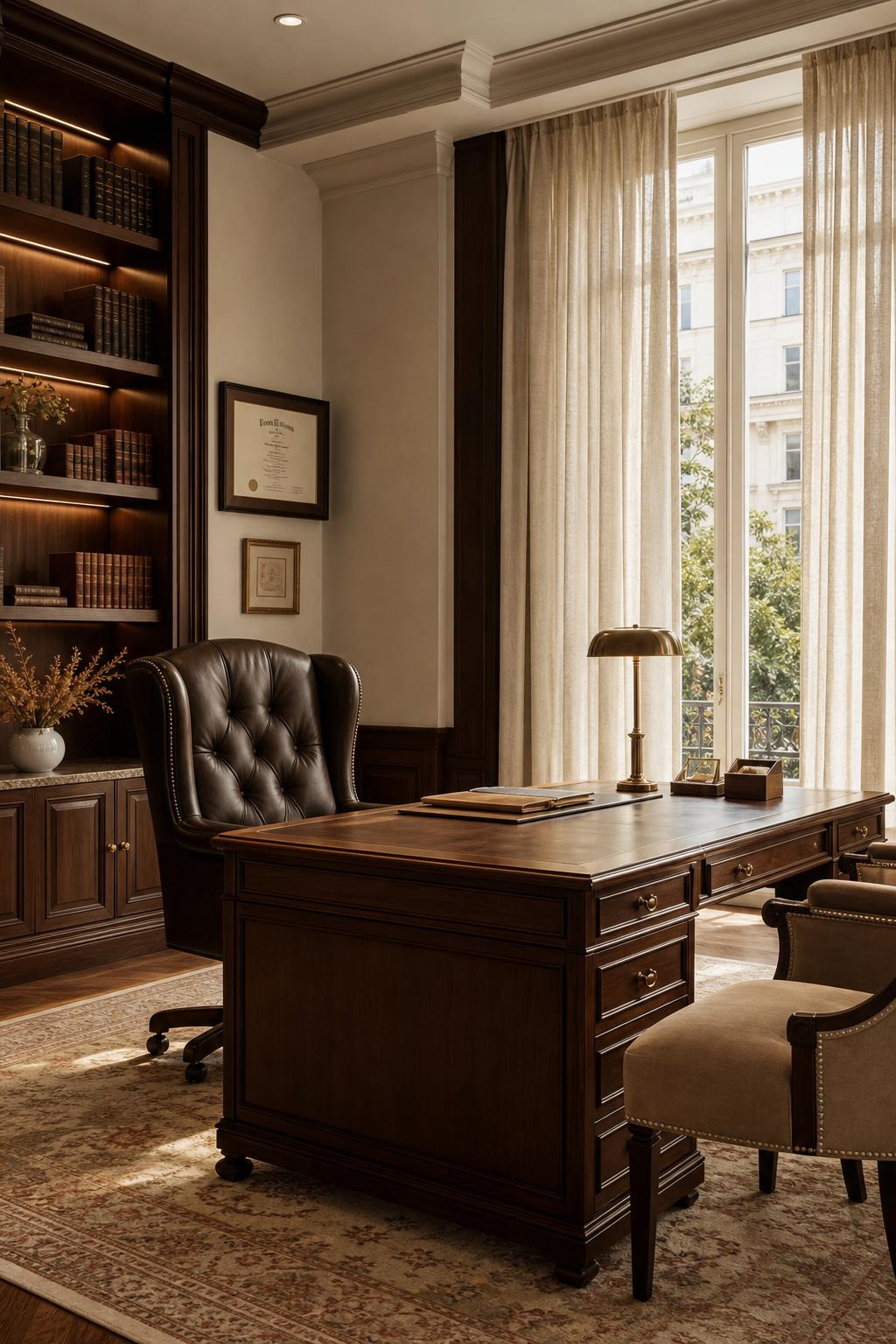 A refined executive office interior